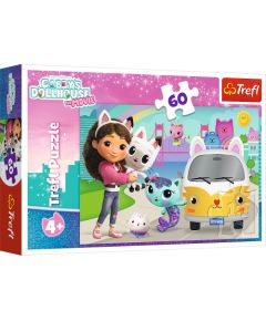 TREFL GABBY´S DOLLHOUSE Mirdzoša puzle Gabby´s Dollhouse, 60 gab. Puzles