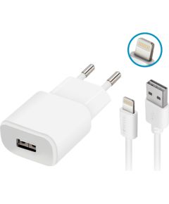 Зарядное устройство Forever TC-01 1x USB 1A белый + кабель Lightning Зарядные устройства