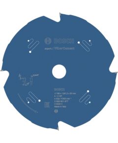 Griešanas disks šķiedru cementam Bosch Expert for Fiber Cement; 168x20x1,8 mm; Z4 Zāģripas
