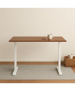 Adjustable Height Table Up Up Bjorn White, Table top L Dark Walnut Biroja galdi