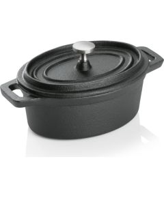 SAUTĒJAMAIS/SERVĒJAMAIS KATLIŅŠ 250ML 12.5X9.5X6.5CM, OVĀLS AR VĀKU, MELNS, ČUGUNS, WAS Katli