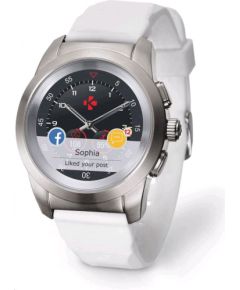 MyKronoz   ZeTime Smart Watch Silver/White Silicon Flat Smart-Watch Умные часы