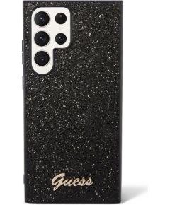 Guess Samsung  Galaxy S24 Ultra HC PC/TPU GLITTER SCRIPT Black Neoriģinālie Maciņi