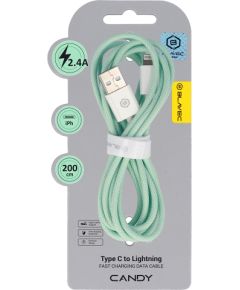 OEM Blavec Кабель Candy в оплетке -|USB to Lightning | 2.4 A | 2 m |Apple CarPlay (CCA-UL24GN20) зеленый Дата USB-кабели