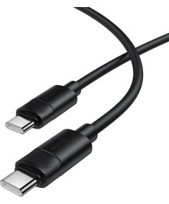Borofone kabelis BX123 Leya no Type C uz Type C | PD 60W| 3A| 1 m | melns Data USB kabeļi