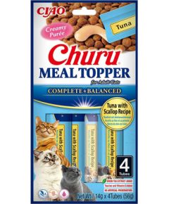 INABA Churu Meal Topper Tuna with scallop - cat treats - 4 x 14g Kaķu sausā barība