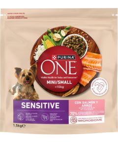PURINA ONE MINI Dog Sensitive Salmon & Rice 1,5kg Suņu barība