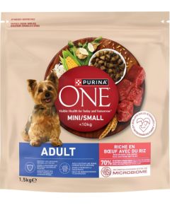 PURINA ONE MINI Dog Adult Beef & Rice 1,5kg Suņu barība