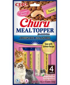 INABA Churu Meal Topper Tuna with salmon - cat treats - 4 x 14g Kaķu sausā barība