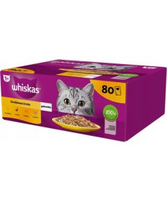 WHISKAS Saszetka Galaretka Drób 80x85g Kaķu konservi