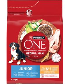 PURINA ONE MED/MAX Junior Chicken & Rice 2,5kg Suņu barība