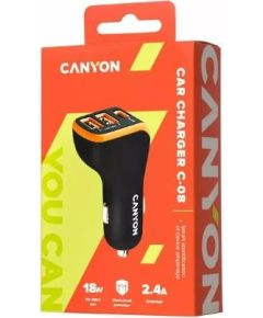 Canyon   Universal 3xUSB car adapter Input 12V-24V Output DC Black Автомобильные зарядные устройства