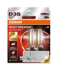 OSRAM D3S Spuldžu komplekts 35W 12V Night Braker Xenarc +220% Autospuldzes