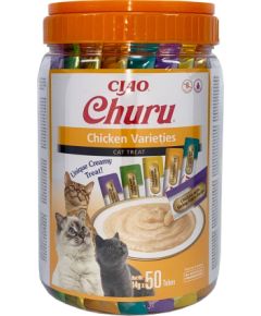 INABA Churu Varieties Chicken - cat treats - 50 x 14g Kaķu sausā barība