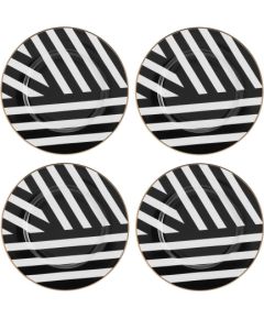 MIKASA LUXE DECO ŠĶĪVJI 21CM KOMPL.4GAB, BALTS/MELNS, PORCELĀNS, Mikasa Šķīvji