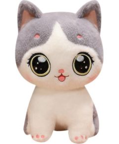 Leantoys Pluszowa Maskotka Przytulanka Kotek Biało Szary 21cm Mīkstās rotaļlietas