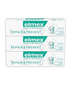 Elmex Sensitive Professional Repair & Prevent Trio Toothpaste (3 pcs) - Toothpaste for pain relief 75ml Zobu pastas un mutes dobuma skalojamie līdzekļi