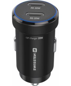 Swissten PD Mini 2x USB-C Автомобильное зарядное устройство 20W Автомобильные зарядные устройства
