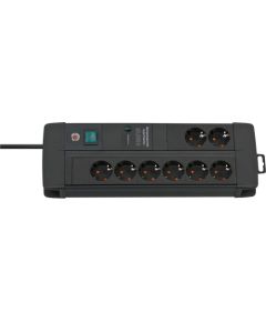 Brennenstuhl Premium-Line 8-way power strip Duo black, 3 meters, 60,000A surge protection Strāvas pagarinātāji