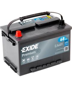 68Ah 650A akumulators EXIDE EA681 277x175x190+- Аккумуляторы
