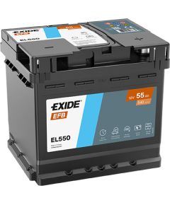 55Ah 540A akumulators EXIDE EL550 207x175x190-+ Аккумуляторы