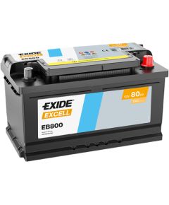 80Ah 640A akumulators EXIDE EB800 315x175x190-+ Аккумуляторы