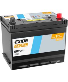 70Ah 540A akumulators EXIDE EB704 270x173x222-+ Аккумуляторы