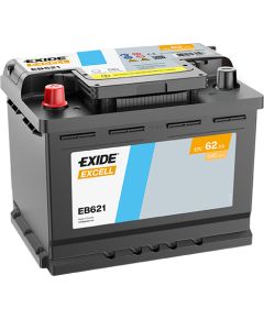 62Ah 540A akumulators EXIDE EB621 242x175x190+- Аккумуляторы