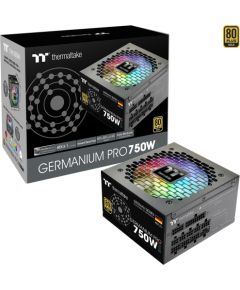 Thermaltake Germanium Pro RGB 750W (black, 1x 12-pin high power GPU, 4x PCIe, cable management, 750 watts) Datoru barošanas bloki