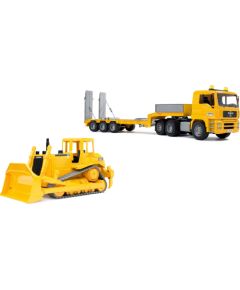 bruder MAN TGA low loader with Cat bulldozer, model vehicle Jaunumi, Bērnu preces