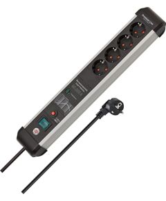 Brennenstuhl Premium Protect Line 4-way, power strip (black/silver, 60,000 A surge protection, 3 meters) Jaunumi - Audio-Video