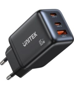 Unitek GAN 2xUSB-A, USB-C, PD 3.0, 65W mains charger Зарядные устройства