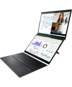 ASUS Zenbook Duo UX8406CA-QL121W Ultra 7 255H 2x14.0"OLED FHD Touch 60Hz 400nits 32GB LPDDR5X SSD1TB Glossy Intel Arc Graphics WLAN+BT Cam1080p 75WHrs Win11 Inkwell Gray Ноутбуки