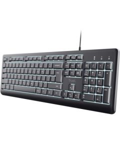 Trust Primo Beleuchtete keyboard Home/Office USB QWERTY US English Black Klaviatūras