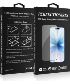 Защитное стекло дисплея Perfectionists 2.5D Super Strong Matte Tempered Glass Apple iPhone 13/13 Pro/14/16e/17e черное Защитная пленка для экрана