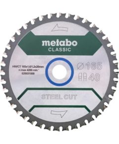 Griešanas disks Metabo FZ/FA STEEL CUT/SANDWICH PANEL CLASSIC 165x20x40 mm; 4° Zāģripas
