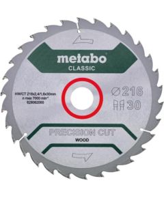 Griešanas disks kokam Metabo HW/CT PRECISION CUT WOOD - CLASSIC; 216x30x30 mm; 22° Zāģripas