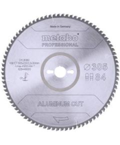 Griešanas disks alumīnijam Metabo FZ/TZ Aluminium cut professional; 305x30x84 mm; -5° Zāģripas