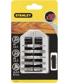 Skrūvgriežu uzgaļu komplekts Stanley STA61481-XJ; 10  gab. Piederumi urbjiem