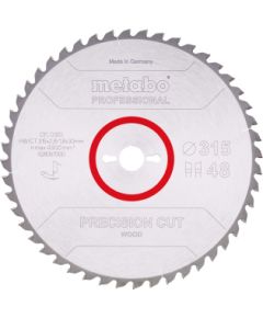 Griešanas disks kokam Metabo 628057000; 315x2,8x30 mm; Z48; 0° Zāģripas