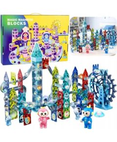 LeanToys Zestaw Klocki Magnetyczne Tor Kulkowy Koło Młyńskie 118 el. Konstruktori 