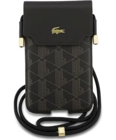 Lacoste PVC Blend Monogram Metal Logo Чехол‑Сумка Для Телефона XL Brown Чехлы - альтернативные