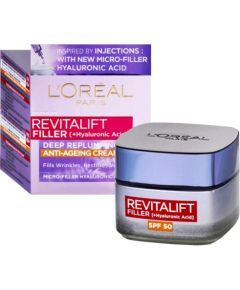 L'oreal Paris L´Oréal Paris Revitalift Filler Hyaluronic Acid Anti-Wrinkle Крем Для Лица SPF 50 50 ml Зеркала и массажные устройства