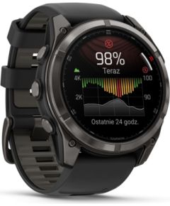 Garmin   fenix® 8 Pro – 51 mm, MicroLED
Sapphire, Carbon grey DLC titanium with Black/pebble grey silicone band Smart-Watch Умные часы