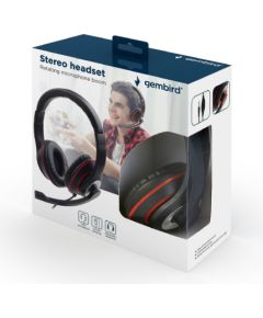 Gembird Stereo headset MHS-03-BKRD On-Ear Built-in microphone 3.5 mm Austiņas