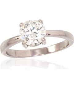 Серебряное кольцо #2101614(PRh-Gr)_CZ, Серебро 925°, родий (покрытие), Цирконы, Размер: 16.5, 2.5 гр. Saderināšanās gredzeni