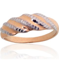 Zelta gredzens #1100171(Au-R+PRh-W), Sarkanais Zelts 585°, rodijs (pārklājums), Izmērs: 19.5, 2.12 gr. Sieviešu