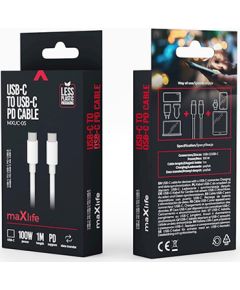 Maxpower Type-C to Type-C Cable 100W 1m MXUC-05 By Maxlife White Дата USB-кабели
