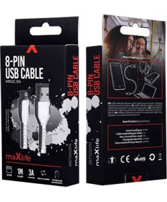 Maxpower Lightning to USB Cable 1m MXUC-04 By Maxlife White Дата USB-кабели