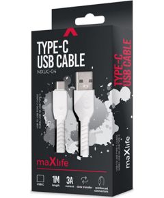Maxpower USB to Type-C Cable 3A 1m MXUC-04 By Maxlife White Дата USB-кабели